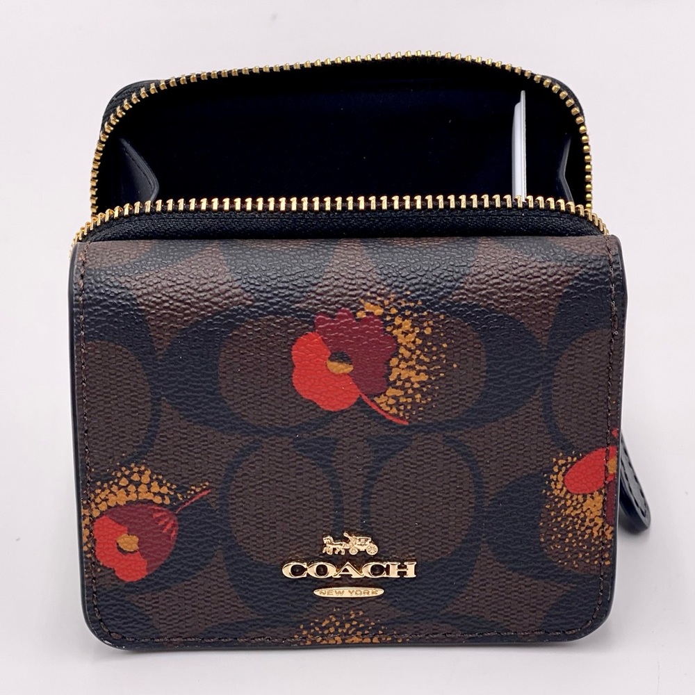 Coach Small Trifold Wallet with Pop Floral Print - Picture 11 of 12